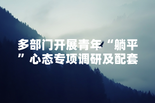 多部门开展青年“躺平”心态专项调研及配套帮扶工作