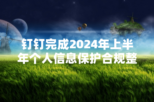 钉钉完成2024年上半年个人信息保护合规整改 3项违规收集用户信息问题全部清零
