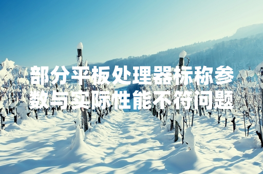 部分平板处理器标称参数与实际性能不符问题监管部门已启动核查