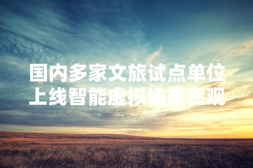 国内多家文旅试点单位上线智能虚拟场景参观服务 全国性应用行业标准启动编制