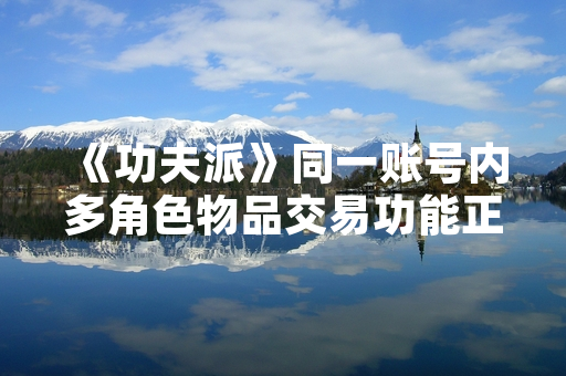 《功夫派》同一账号内多角色物品交易功能正式开放
