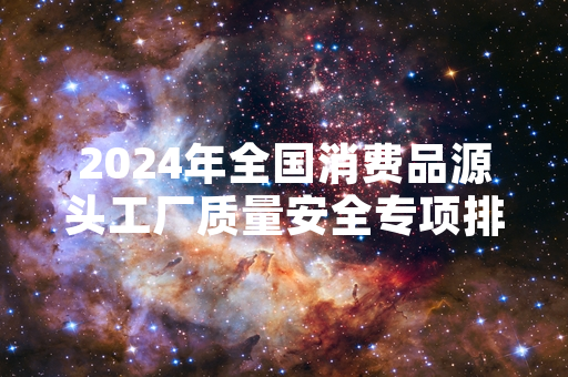 2024年全国消费品源头工厂质量安全专项排查完成阶段性核验