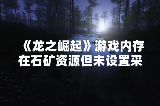 《龙之崛起》游戏内存在石矿资源但未设置采石场建筑引发玩家讨论