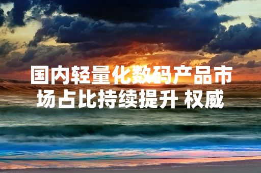 国内轻量化数码产品市场占比持续提升 权威机构发布2024年一季度调研数据