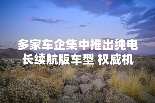 多家车企集中推出纯电长续航版车型 权威机构发布三季度细分市场销售数据