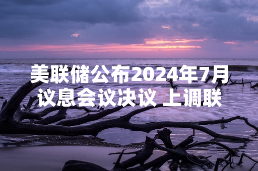 美联储公布2024年7月议息会议决议 上调联邦基金利率目标区间25个基点