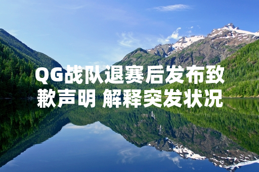 QG战队退赛后发布致歉声明 解释突发状况原因