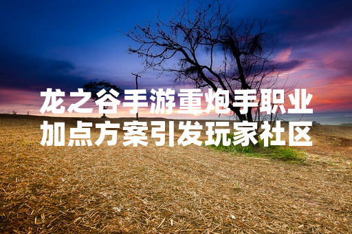 龙之谷手游重炮手职业加点方案引发玩家社区讨论