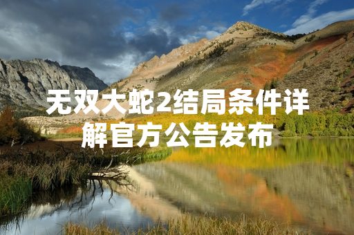 无双大蛇2结局条件详解官方公告发布