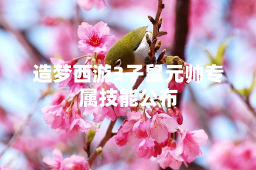 造梦西游3子鼠元帅专属技能公布