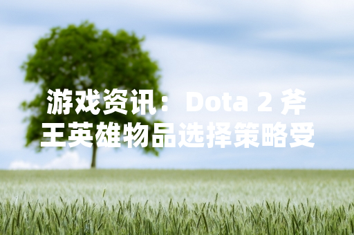 游戏资讯：Dota 2 斧王英雄物品选择策略受近期游戏版本更新影响