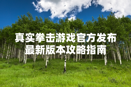 真实拳击游戏官方发布最新版本攻略指南