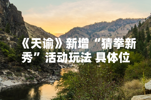《天谕》新增“猜拳新秀”活动玩法 具体位置与规则公布