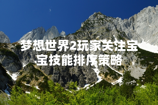 梦想世界2玩家关注宝宝技能排序策略