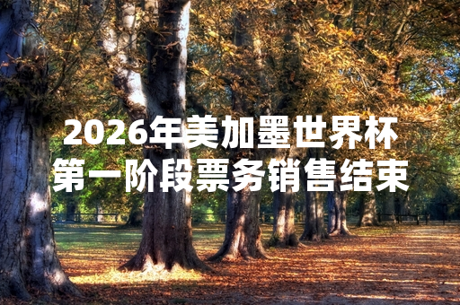 2026年美加墨世界杯第一阶段票务销售结束 组委会公布首批购票中签数据