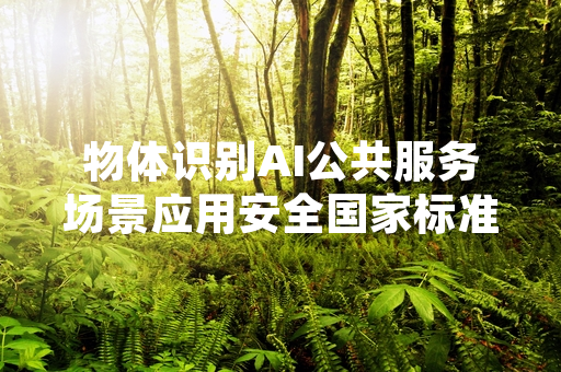 物体识别AI公共服务场景应用安全国家标准完成起草并进入报批阶段