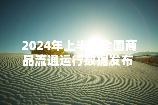 2024年上半年全国商品流通运行数据发布 国家统计局公布分领域核心指标