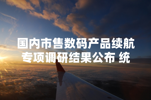 国内市售数码产品续航专项调研结果公布 统一续航标注行业标准制定工作启动