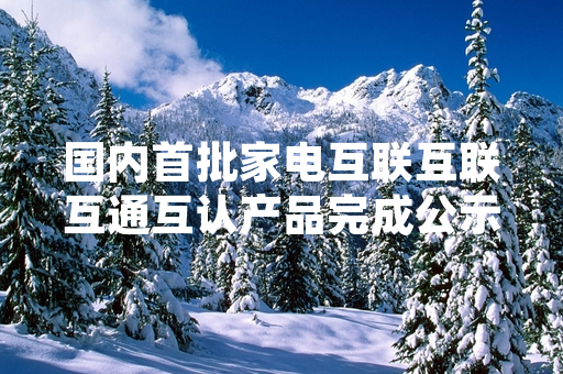 国内首批家电互联互联互通互认产品完成公示 互认体系进入落地推进阶段