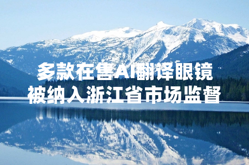 多款在售AI翻译眼镜被纳入浙江省市场监督管理局2024年消费类电子抽检范围