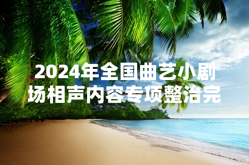 2024年全国曲艺小剧场相声内容专项整治完成首轮全覆盖排查