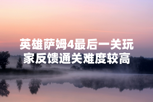 英雄萨姆4最后一关玩家反馈通关难度较高