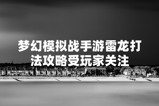 梦幻模拟战手游雷龙打法攻略受玩家关注