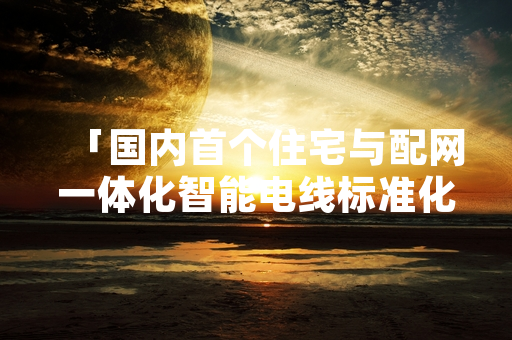 「国内首个住宅与配网一体化智能电线标准化试点在广东佛山启动建设」