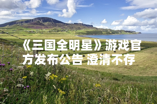 《三国全明星》游戏官方发布公告 澄清不存在“兑换码大全”类信息