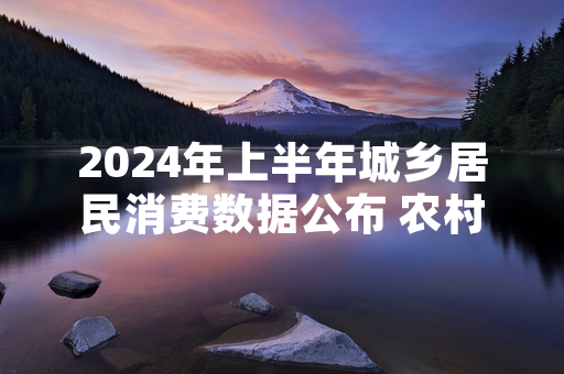2024年上半年城乡居民消费数据公布 农村居民人均消费增速高于城镇居民