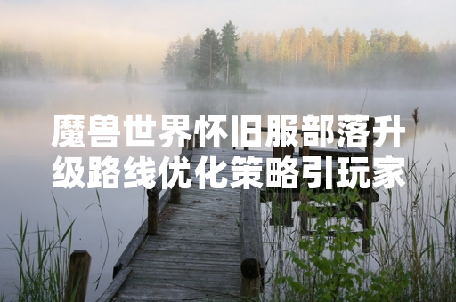 魔兽世界怀旧服部落升级路线优化策略引玩家关注