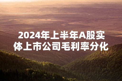 2024年上半年A股实体上市公司毛利率分化明显 证监会启动专项信息披露核查