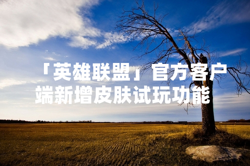 「英雄联盟」官方客户端新增皮肤试玩功能 玩家可在购买前体验皮肤实际效果