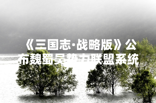 《三国志·战略版》公布魏蜀吴势力联盟系统 新增跨服匹配机制