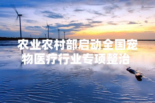 农业农村部启动全国宠物医疗行业专项整治 已完成超1.2万家机构核查
