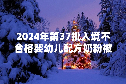2024年第37批入境不合格婴幼儿配方奶粉被海关依法销毁处置